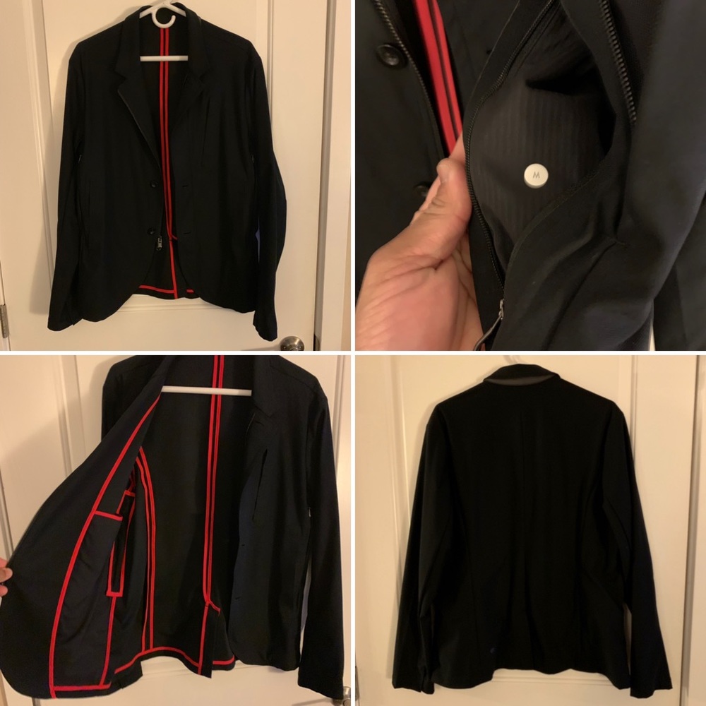 Lululemon Men’s Black Jacket / Blazer with Red Accents. Super size Medium